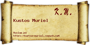 Kustos Muriel névjegykártya
